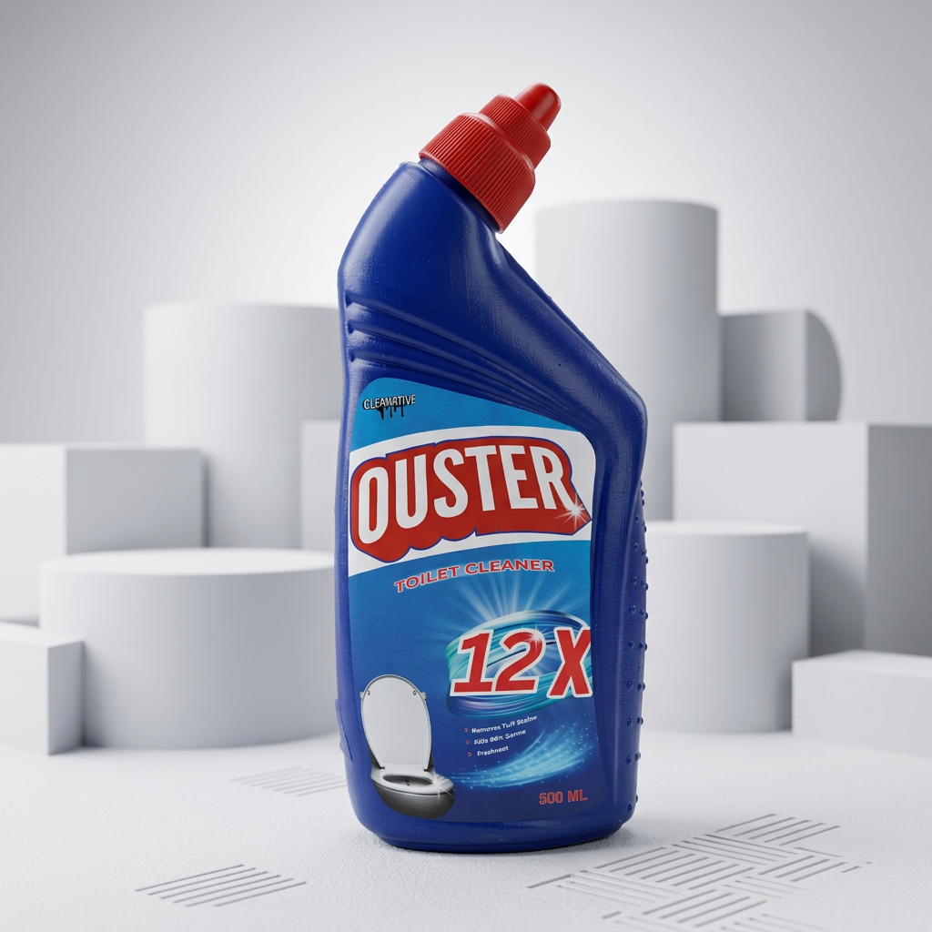 Ouster 12X on white textured surface with geometric shapes