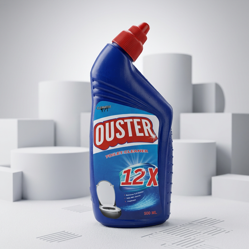 Ouster 12X on white textured surface with geometric shapes
