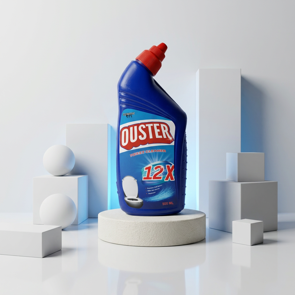 Ouster 12X on white pedestal minimalist studio setup